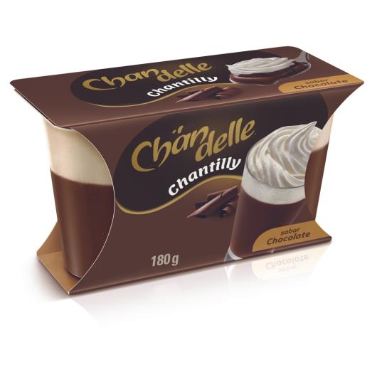 Sobremesa Láctea com Chantilly Chocolate Chandelle Bandeja 180g 2 Unidades - Imagem em destaque