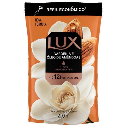 Sabonete líquido gardênia e óleo de amêndoas Lux sachê refil econômico 200ml - Imagem em destaque