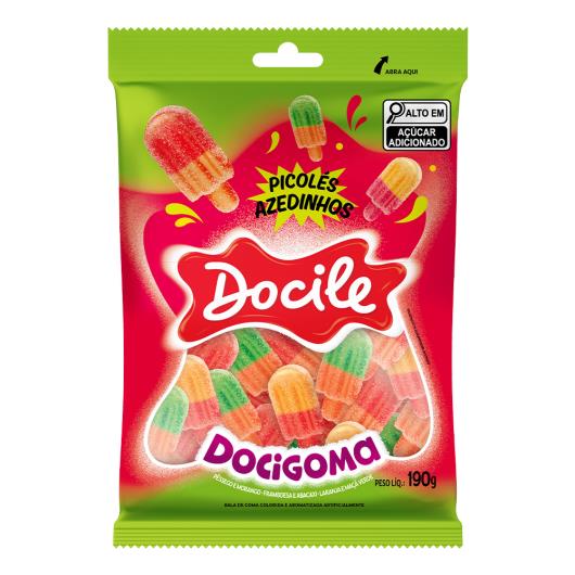 Bala de Goma Picolé Azedinho Docile Docigoma Pacote 190g - Imagem em destaque