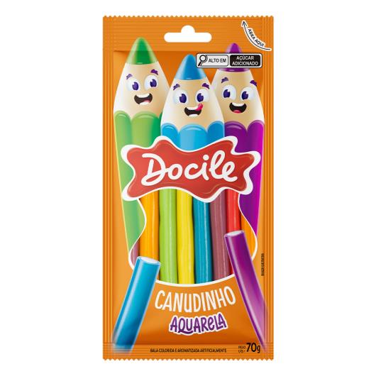 Bala Canudinho Aquarela Docile Pacote 70g - Imagem em destaque
