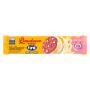 Biscoito Cookie Morango e Framboesa com Gotas e Cobertura Chocolate Branco Fini Dentaduras Bauducco Pacote 96g