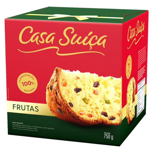 Panettone Casa Suíça Frutas Cristalizadas e Uvas-Passas Caixa 750g - Imagem em destaque
