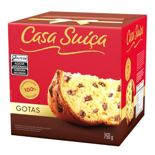 Panettone gotas de chocolate Casa Suíça 750g - Imagem em destaque