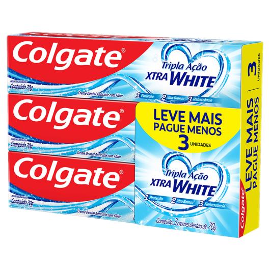 Creme Dental Xtra White Colgate Pack 3 Unidades 70g Cada Leve Mais Pague Menos - Imagem em destaque
