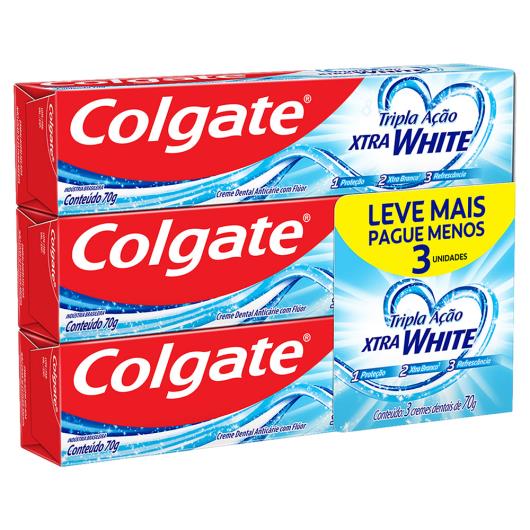 Creme Dental Xtra White Colgate Pack 3 Unidades 70g Cada Leve Mais Pague Menos - Imagem em destaque