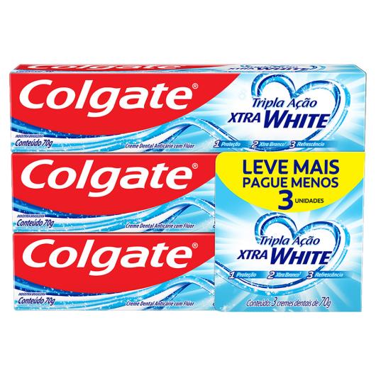 Creme Dental Xtra White Colgate Pack 3 Unidades 70g Cada Leve Mais Pague Menos - Imagem em destaque