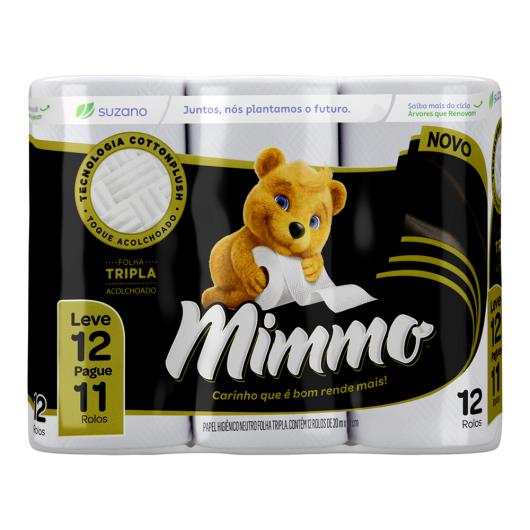 Papel Higiênico Folha Tripla Neutro Mimmo 20m Pacote Leve 12 Pague 11 Unidades - Imagem em destaque