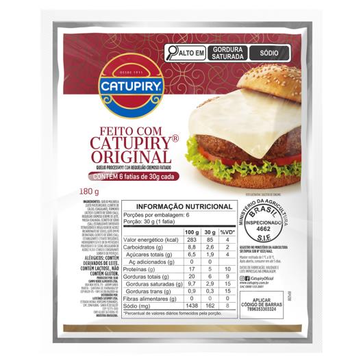 Queijo Processado Catupiry Original Fatiado 180g - Imagem em destaque