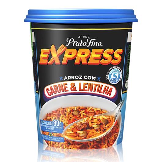Arroz Instantâneo Prato Fino Express Carne e Lentilha 80g - Imagem em destaque
