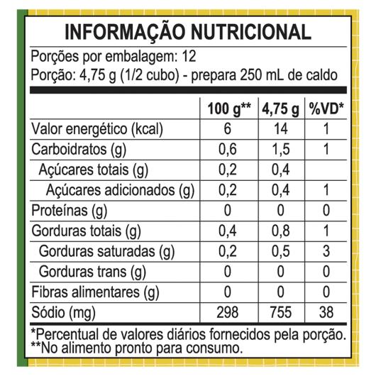 Caldo Knorr Puro Caldo de Brasil Tablete Caixa 57g 6 Unidades - Imagem em destaque