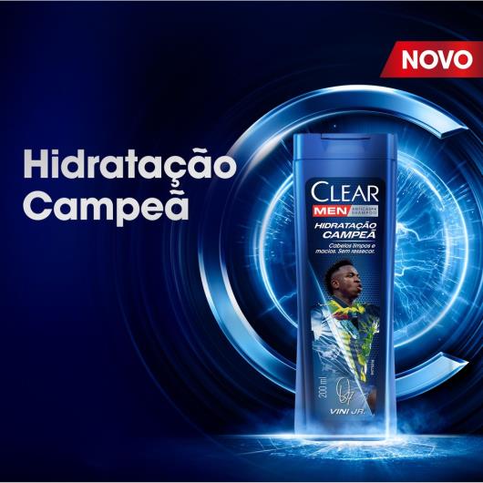 Shampoo Anticaspa Hidratação Campeã Clear Men Vini Jr. Frasco 200ml - Imagem em destaque
