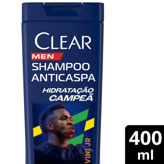 Shampoo Anticaspa Hidratação Campeã Clear Men Vini Jr. Frasco 400ml - Imagem em destaque