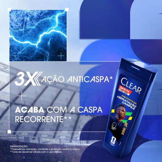 Shampoo Anticaspa Hidratação Campeã Clear Men Vini Jr. Frasco 400ml - Imagem em destaque