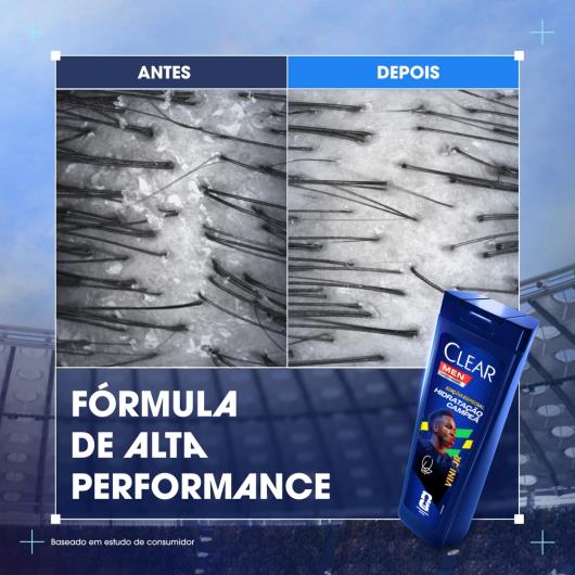 Shampoo Anticaspa Hidratação Campeã Clear Men Vini Jr. Frasco 400ml - Imagem em destaque