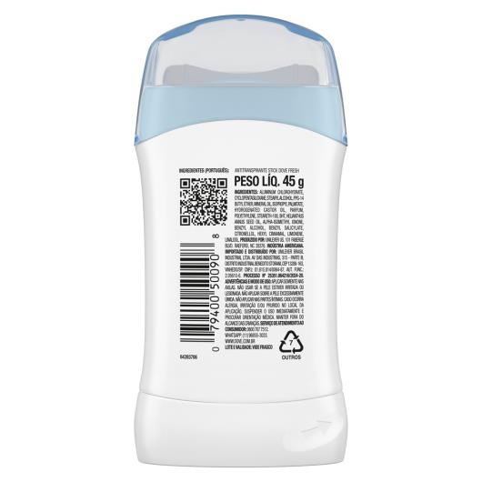 Desodorante Antitranspirante Stick Dove Fresh 45g - Imagem em destaque