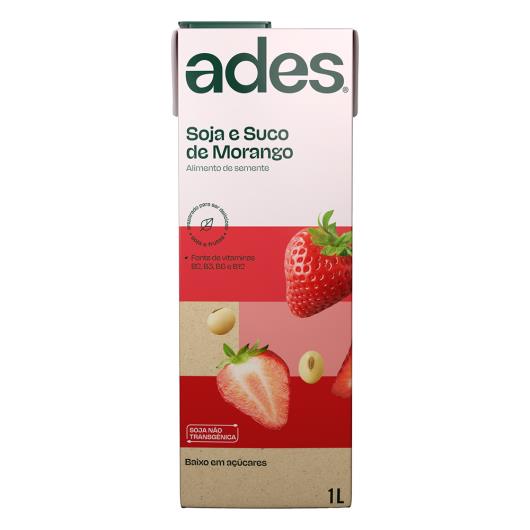 Bebida à Base de Soja Morango Ades 1l - Imagem em destaque