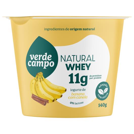Iogurte Bicamada Banana com Canela 11g de Proteínas Verde Campo Natural Whey Pote 140g - Imagem em destaque