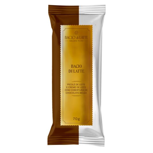 Picolé Leite e Creme de leite Cobertura Chocolate Belga Bacio di Latte Pacote 70g - Imagem em destaque
