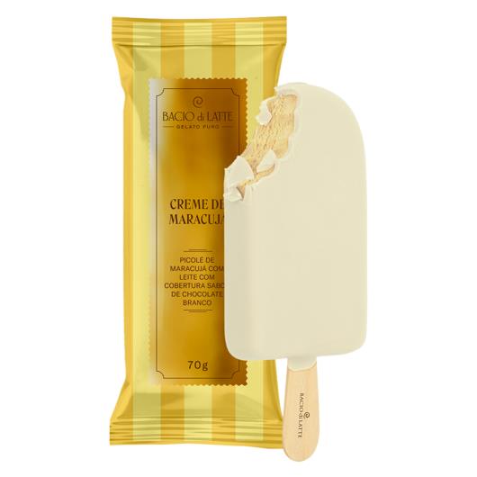 Picolé Bacio di Latte Creme de Maracujá Cobertura Chocolate Branco 70g - Imagem em destaque