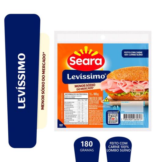 Lombo Suíno Cozido Seara Levíssimo Fatiado 180g - Imagem em destaque