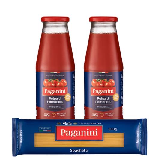 Kit Paganini Saboreie Polpa de Tomate Paganini 690g + Macarrão Spaghetti 500g 2un cada - Imagem em destaque