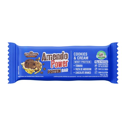Barra de Proteína DaColônia Amendo Power Cookies & Cream Protein Bar Pacote 50g - Imagem em destaque