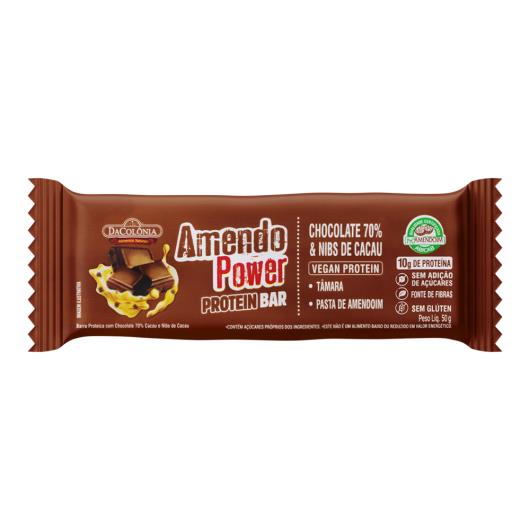 Barra de Proteína DaColônia Amendo Power Chocolate 70% & Nibs de Cacau Protein Bar 50g - Imagem em destaque