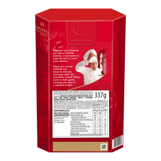 Bombons Chocolate Lindt Lindor Ao Leite 337g Com 27 unidades - Imagem em destaque