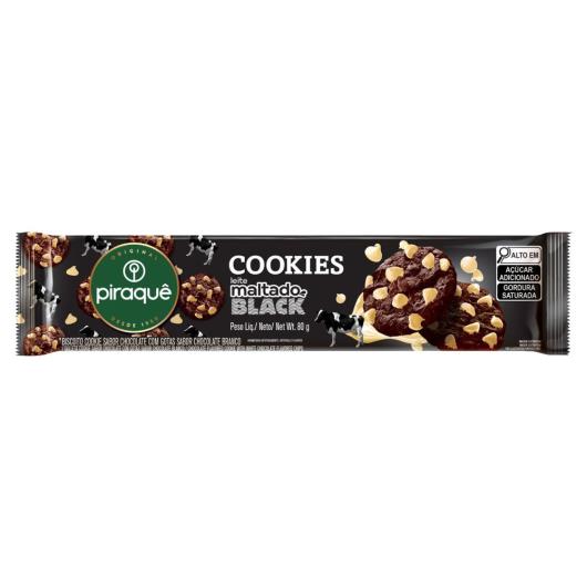 Cookie Piraquê Leite Maltado Black com Gotas de Chocolate Branco 80g - Imagem em destaque