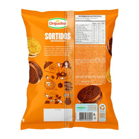 Biscoito Recheado Orquídea Sortidos Recheio Chocolate Pacote 260g - Imagem em destaque