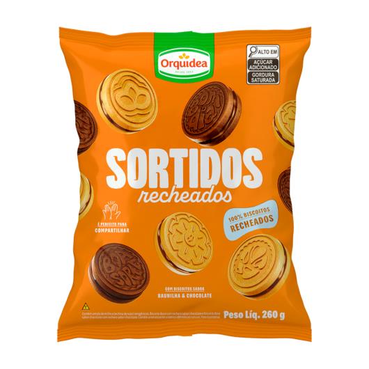 Biscoito Recheado Orquídea Sortidos Recheio Chocolate Pacote 260g - Imagem em destaque