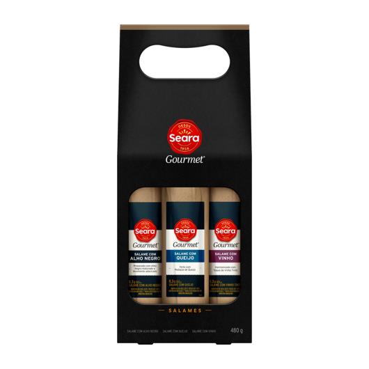 Kit Salame Seara Gourmet Alho Negro, Queijo e Vinho 480g - Imagem em destaque