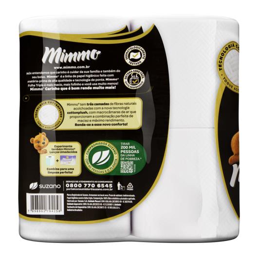 Papel Higiênico Mimmo Folha Tripla Neutro 20m Pacote 4 Unidades - Imagem em destaque