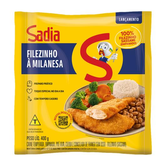 Filezinho Sassami à Milanesa Temperado Sadia Pacote 400g - Imagem em destaque