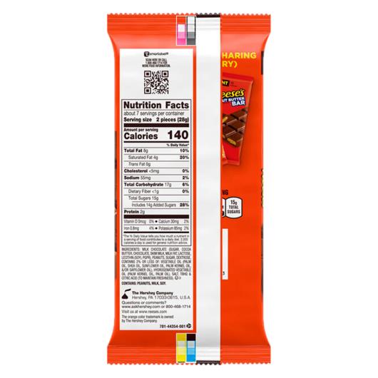 Chocolate ao Leite Reese's Recheio Pasta de Amendoim Tablete 208g - Imagem em destaque