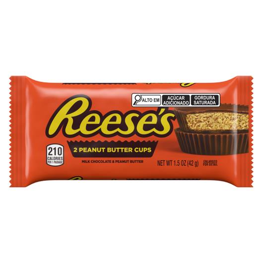 Chocolate Reese's Recheio Pasta de Amendoim Pacote 42g 2 Unidades - Imagem em destaque