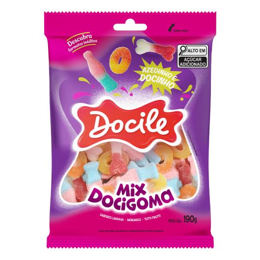 Bala de Goma Mix Azedinha e Docinha Docile Docigoma Pacote 90g - Imagem em destaque