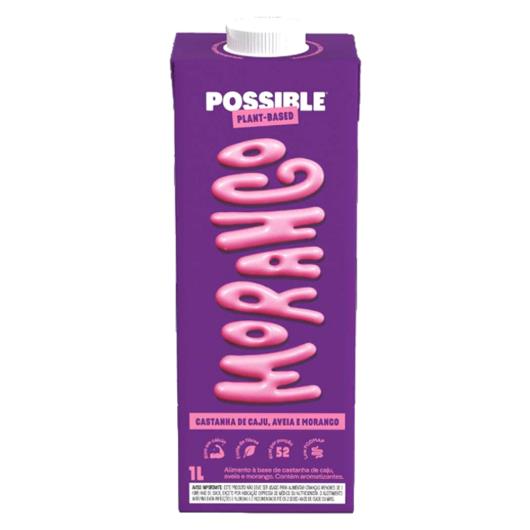 Bebida Possible  Castanha-de-Caju e Aveia Sabor Morango Caixa 1l - Imagem em destaque