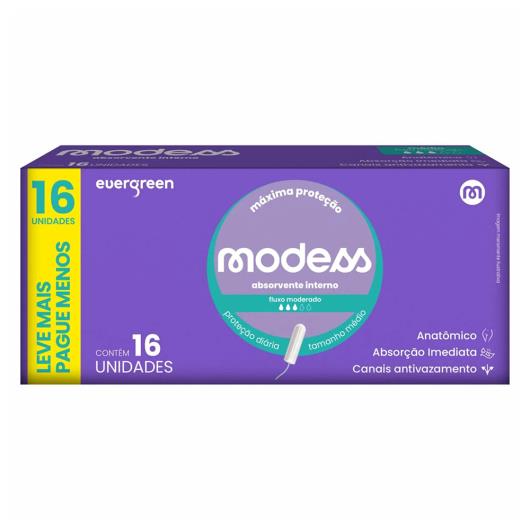 Absorvente Interno Modess Médio Máxima Proteção 16 Unidades - Imagem em destaque