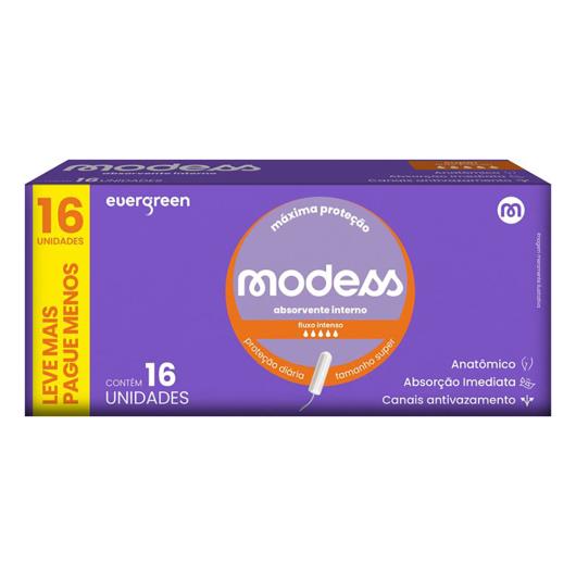Absorvente Interno Super Modess Máxima Proteção 16 unidades - Imagem em destaque