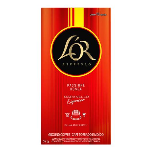 Café em Cápsula Torrado e Moído Espresso Maranello L'or Passione Rossa Caixa 52g 10 Unidades - Imagem em destaque
