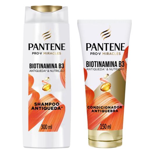 Kit Pantene Biotinamina B3 Antiqueda & Nutrição Shampoo 300ml + Condicionador Antiquebra 150ml - Imagem em destaque