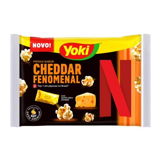 Pipoca para Micro-Ondas Cheddar Fenomenal com Sal Netflix Yoki Pacote 95g - Imagem em destaque