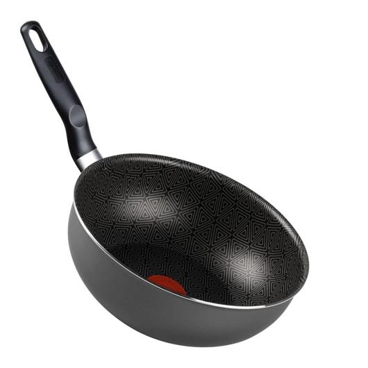 Frigideira Wok Rochedo Robusta Grafite Antiaderente Base Limpa Fácil e Thermo-Sinal 25cm - Imagem em destaque