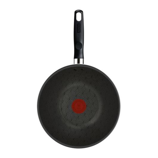 Frigideira Wok Rochedo Robusta Grafite Antiaderente Base Limpa Fácil e Thermo-Sinal 25cm - Imagem em destaque