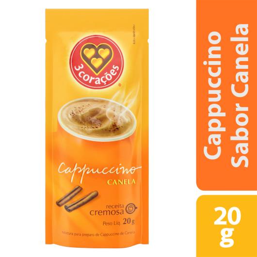 Mistura para preparo capuccino canela 3 Corações sachê 20g - Imagem em destaque