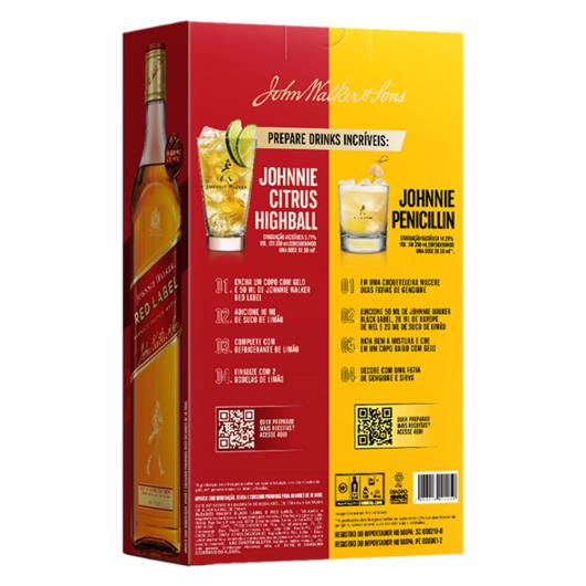 Kit Whisky Johnnie Walker Black Label + Red Label 750ml Cada - Imagem em destaque