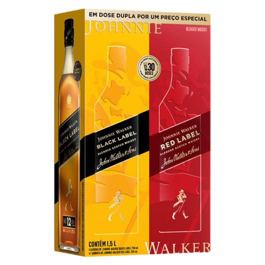 Kit Whisky Johnnie Walker Black Label + Red Label 750ml Cada - Imagem em destaque