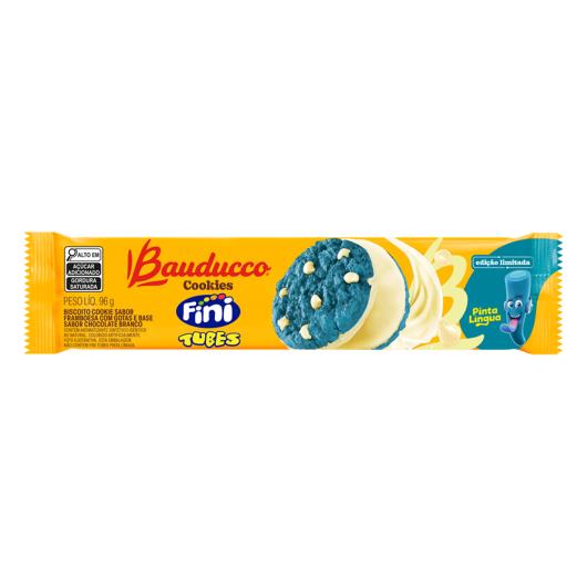 Cookie Bauducco Fini Tubes Pinta Língua Framboesa Gotas e Cobertura de Chocolate Branco 96g - Imagem em destaque