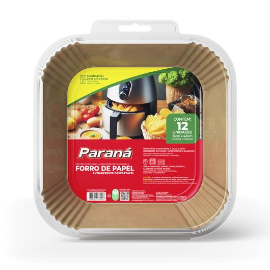 Forro de papel airfryer quadrado Paraná 16cmx4,5cm - Imagem em destaque